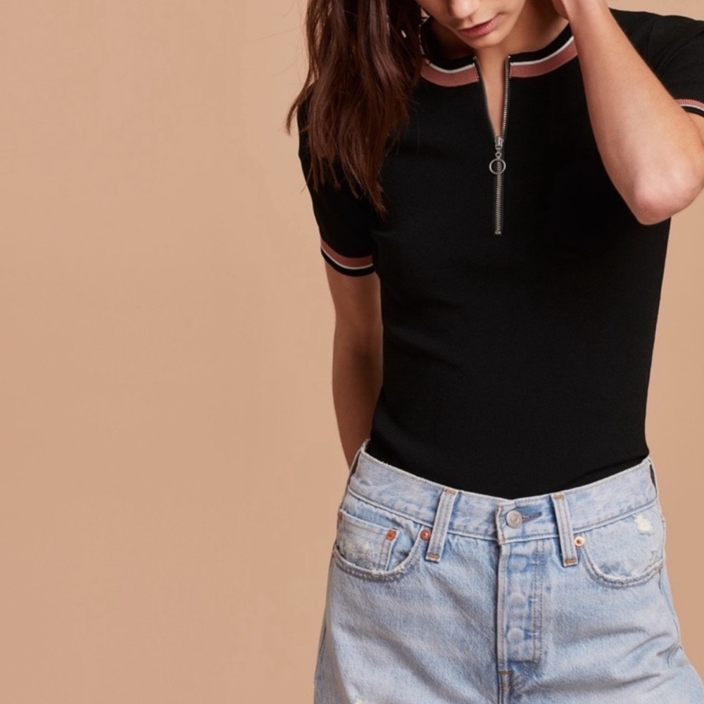 Aritzia Wilfred Free Hyun Zip Sweater Top